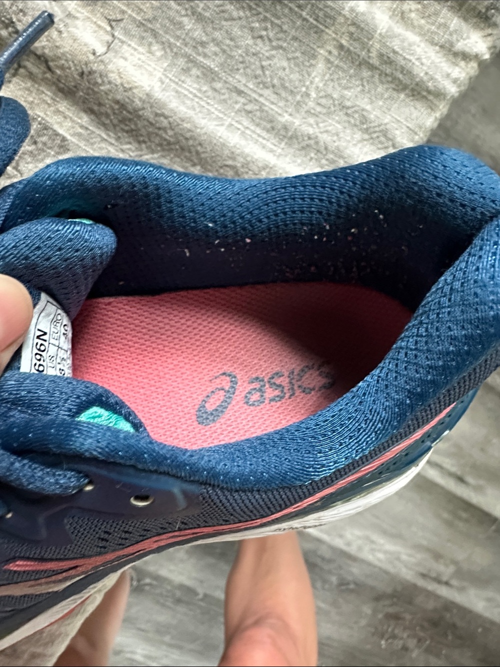 ASICS Navy Running Shoes with Teal and Coral Accents - Picture 5 of 6